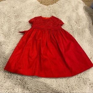 Luli & me girls silk red dress 24m